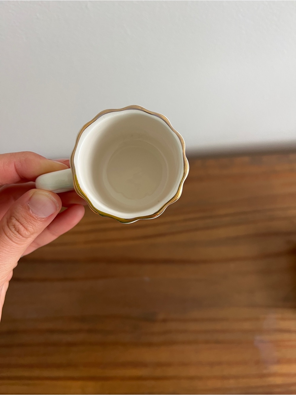 sezane white fluted espresso cup with gold rim brand new in box - Picture 3 of 6